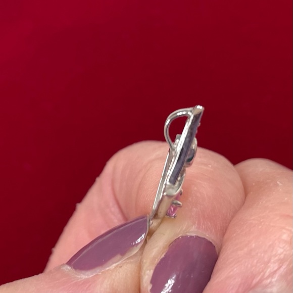 10k white gold pendant is set with a ruby & pink sapphire - Picture 2 of 2